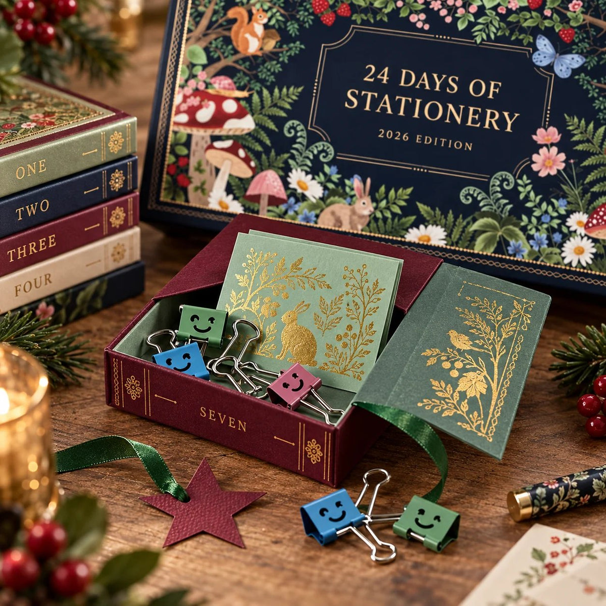 🎄 2026 Botanical 24 Days Stationery Advent Calendar Book Box with Daily Surprises ✍️