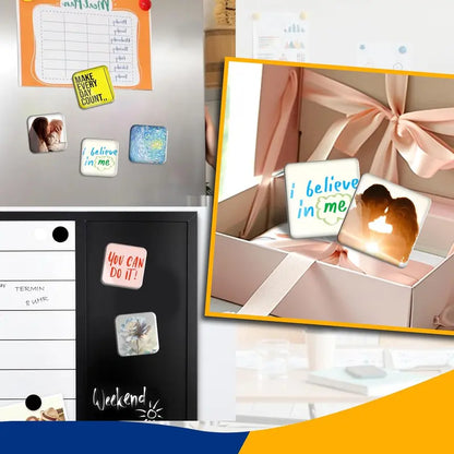🧲📸 10-Pcs Magnetic Clear Acrylic Photo Frames DIY Fridge Magnets