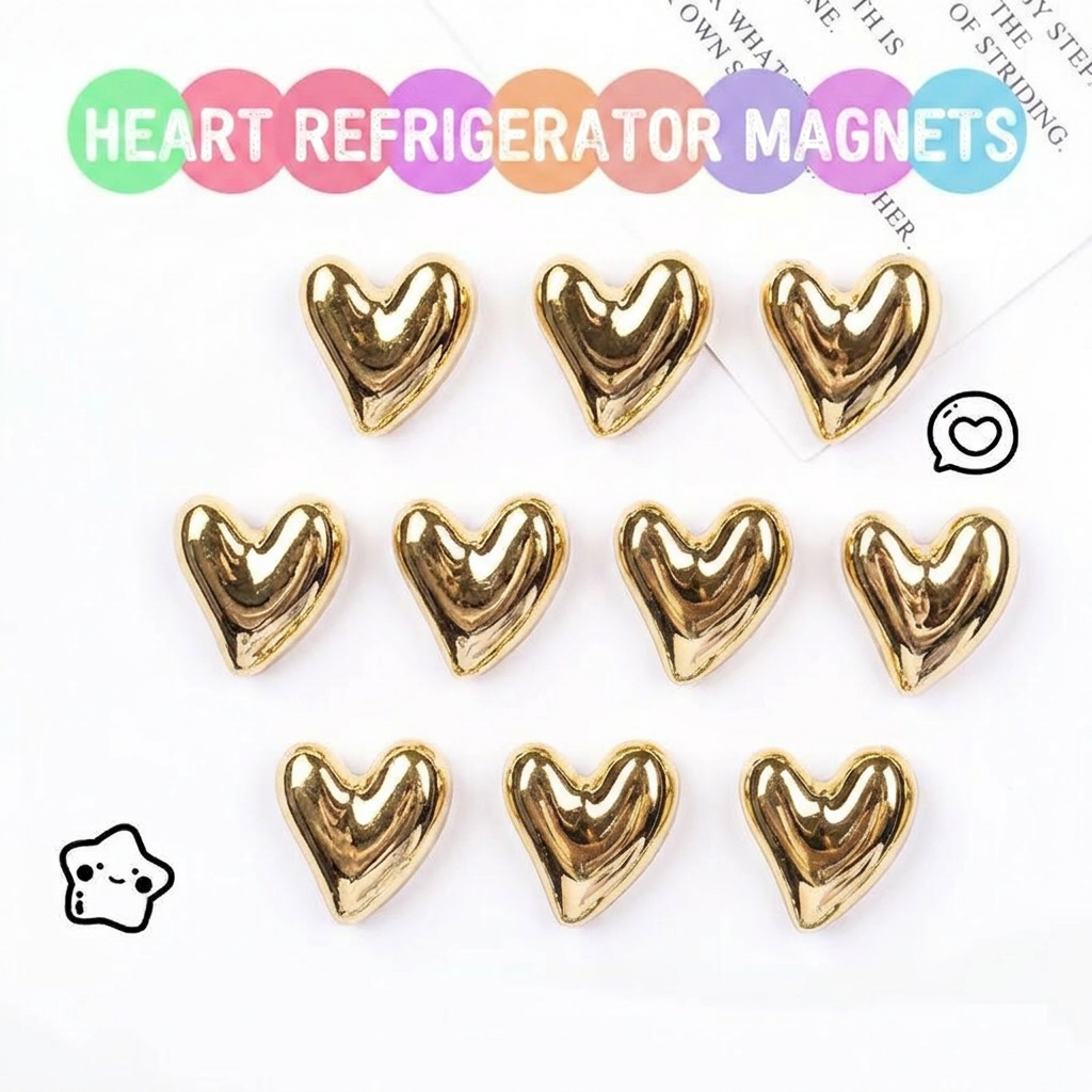 ⭐Ten retro electroplated refrigerator stickers in star shapes