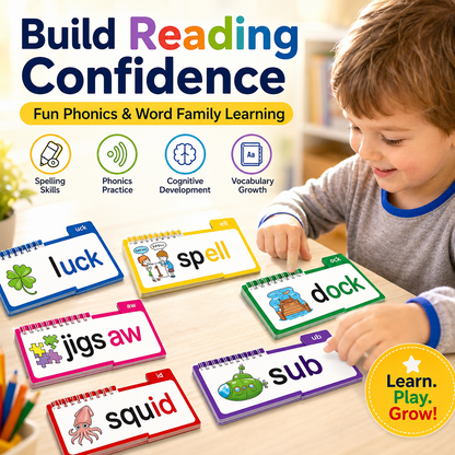 Phonics Flash Cards Word Family Build Book