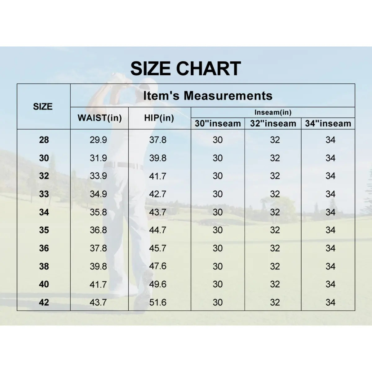 Men's Golf Pants Quick Dry Stretch Work Dress