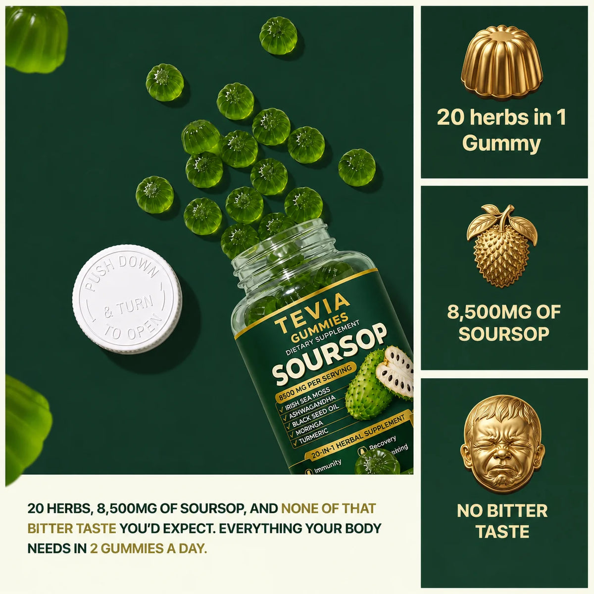 Soursop Gummies 20-in-1 Herbal Complex Capsules