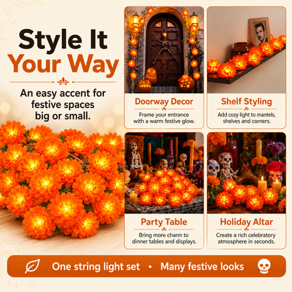 🌼USB Charging Lighted Marigold Garland