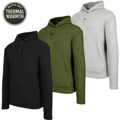 Men's Multi Pack Waffle Knit Pullover Hoodie