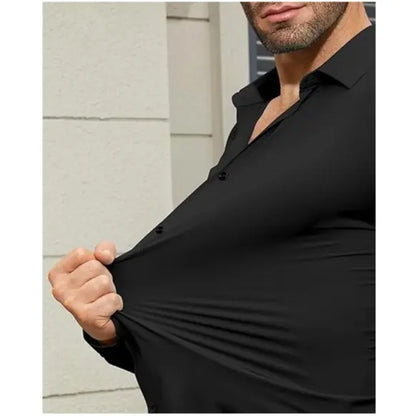 Men's Stretchy Dress Shirt - Quick-Drying & Anti-Wrinkle