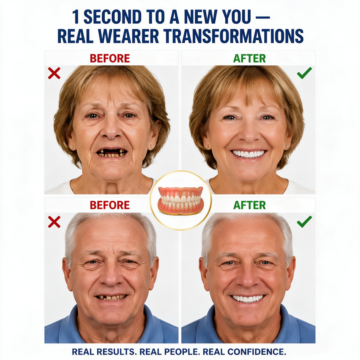 Dentist Recommendations-Comfort-fit decorative denture set