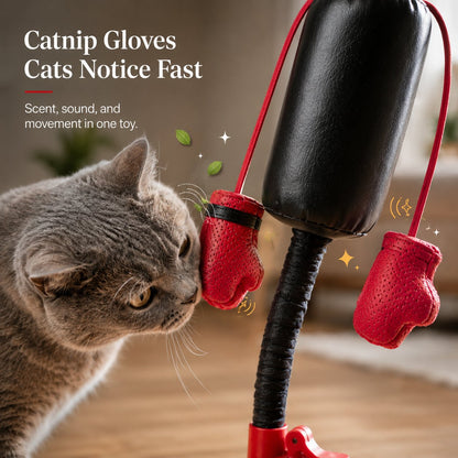 🥊 Interactive Cat Boxing Toy – Catnip Punching Bag with Strong Suction Base🐱