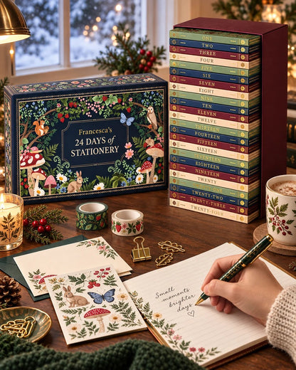 🎄 2026 Botanical 24 Days Stationery Advent Calendar Book Box with Daily Surprises ✍️