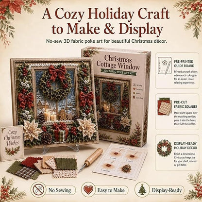 3D Christmas Fabric Poke Art Kit-Creative Christmas Decoration Gift for Adults