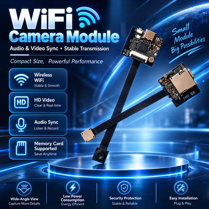 Remote WiFi Mini Camera Module – Real-Time Viewing, Wireless Control & Expandable Storage