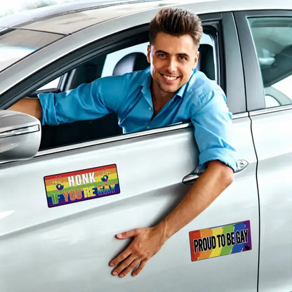 12 Rainbow Pride Magnetic Bumper Stickers