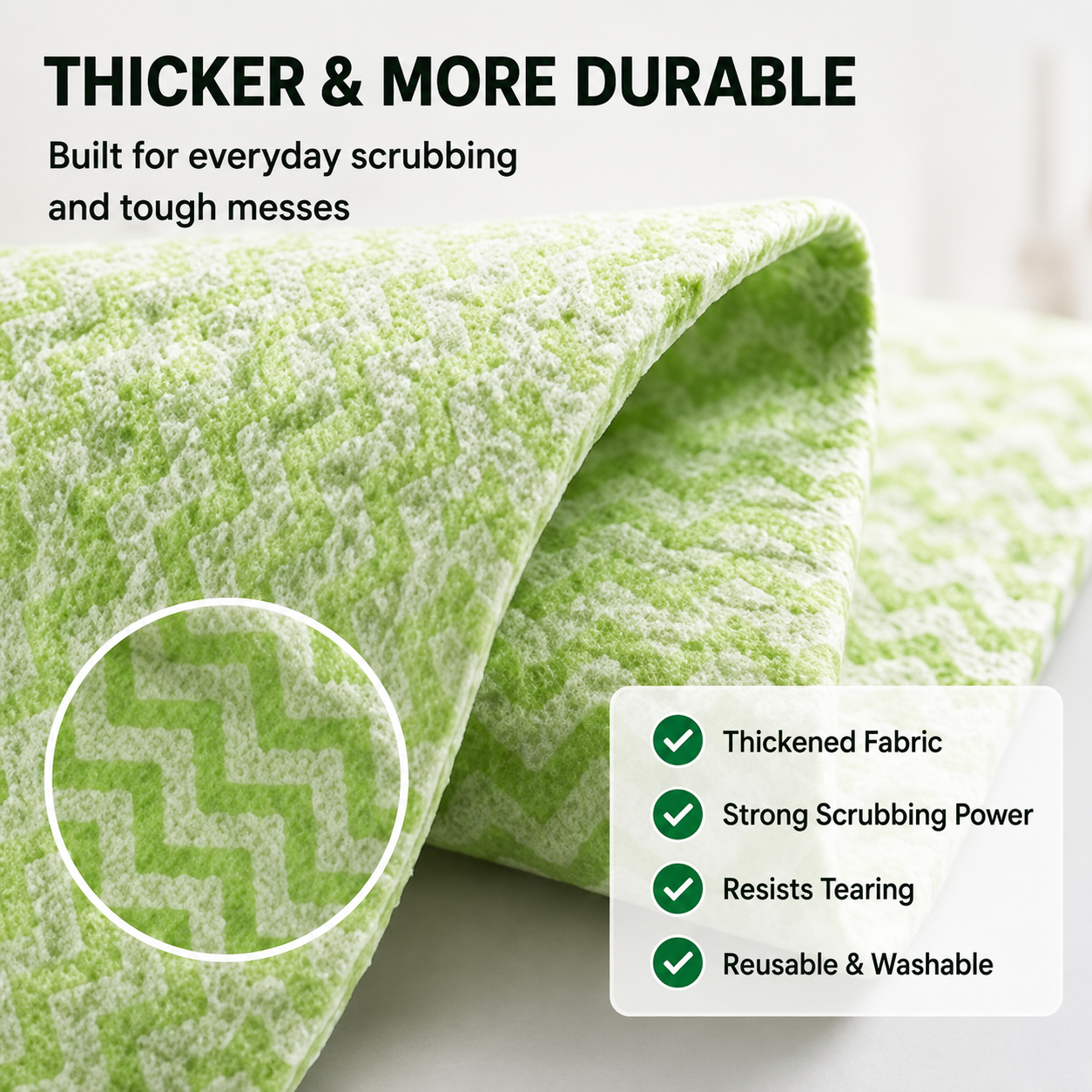 Reusable Kitchen Cleaning Cloths – 20-Piece Tear-Off Roll