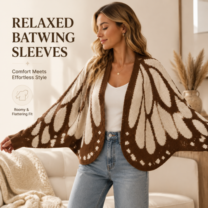 🦋 Butterfly Wing V-Neck Batwing Sleeve Knit Cardigan Sweater 🧥