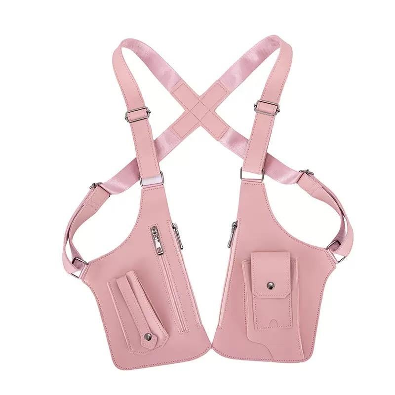 Pink double-shoulder bag