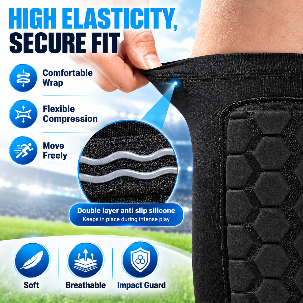 Kids Soccer Shin Defender Shin Guards Sleeves with Foam Padding - Sizes S to XL