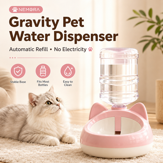 Gravity Pet Water Dispenser | Automatic Cat Water Bowl | No Electricity