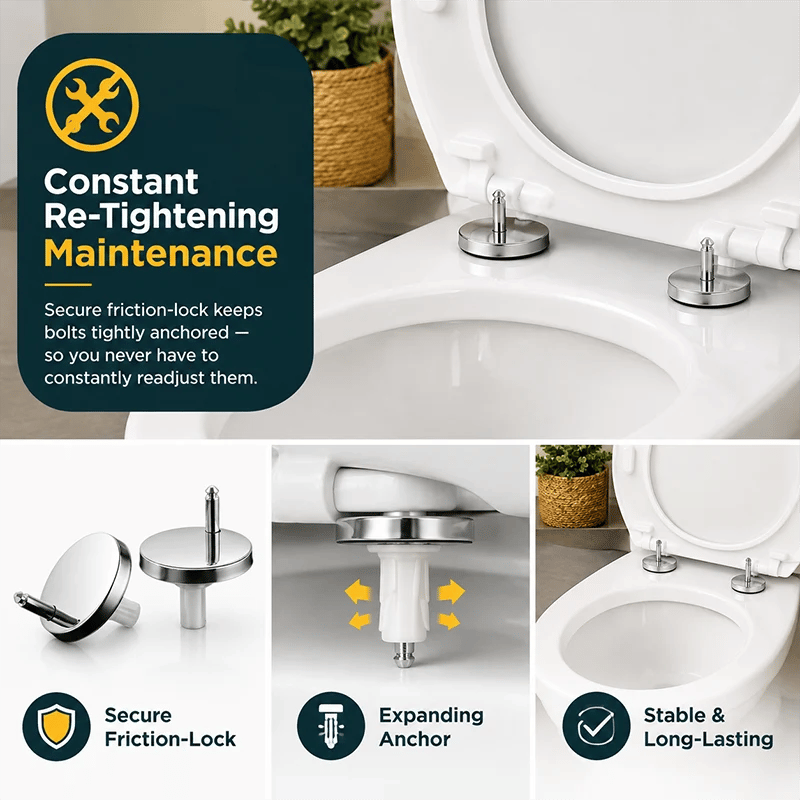 Universal Toilet Seat Expansion Screw Bolts, Thickened Stainless Steel🔩