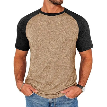 Men's Color Block Raglan T-Shirt Casual Slim Fit