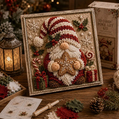 3D Christmas Fabric Poke Art Kit-Creative Christmas Decoration Gift for Adults