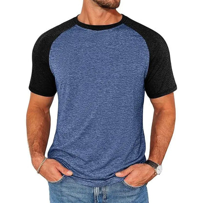 Men's Color Block Raglan T-Shirt Casual Slim Fit