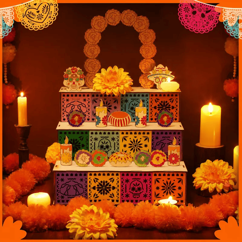 🎃🏵️Day of the Dead Wooden Altar Display Set(📦Buy 2 Free Shipping)