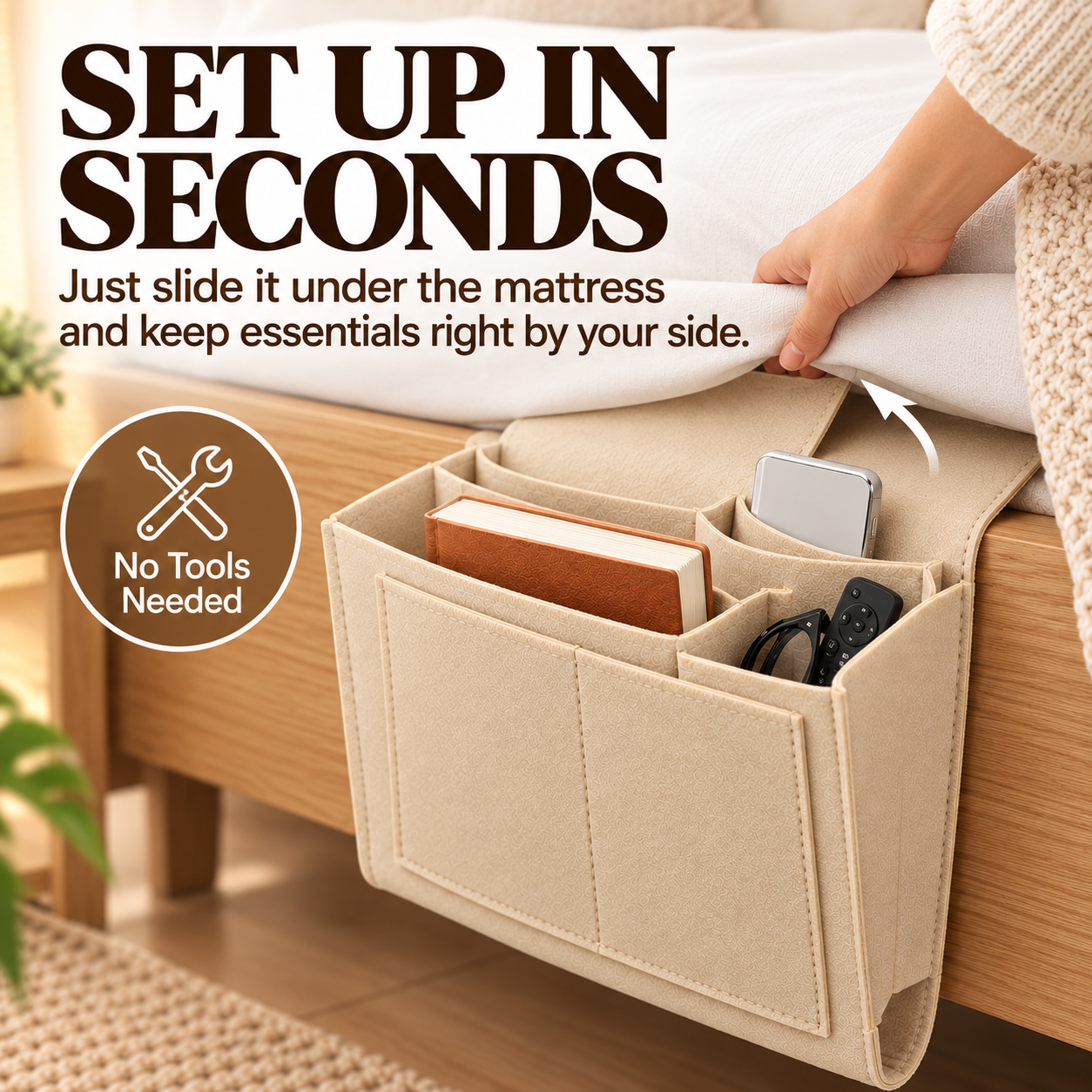 🔥Bedside Hanging Organizer – Keep Essentials Within Reach