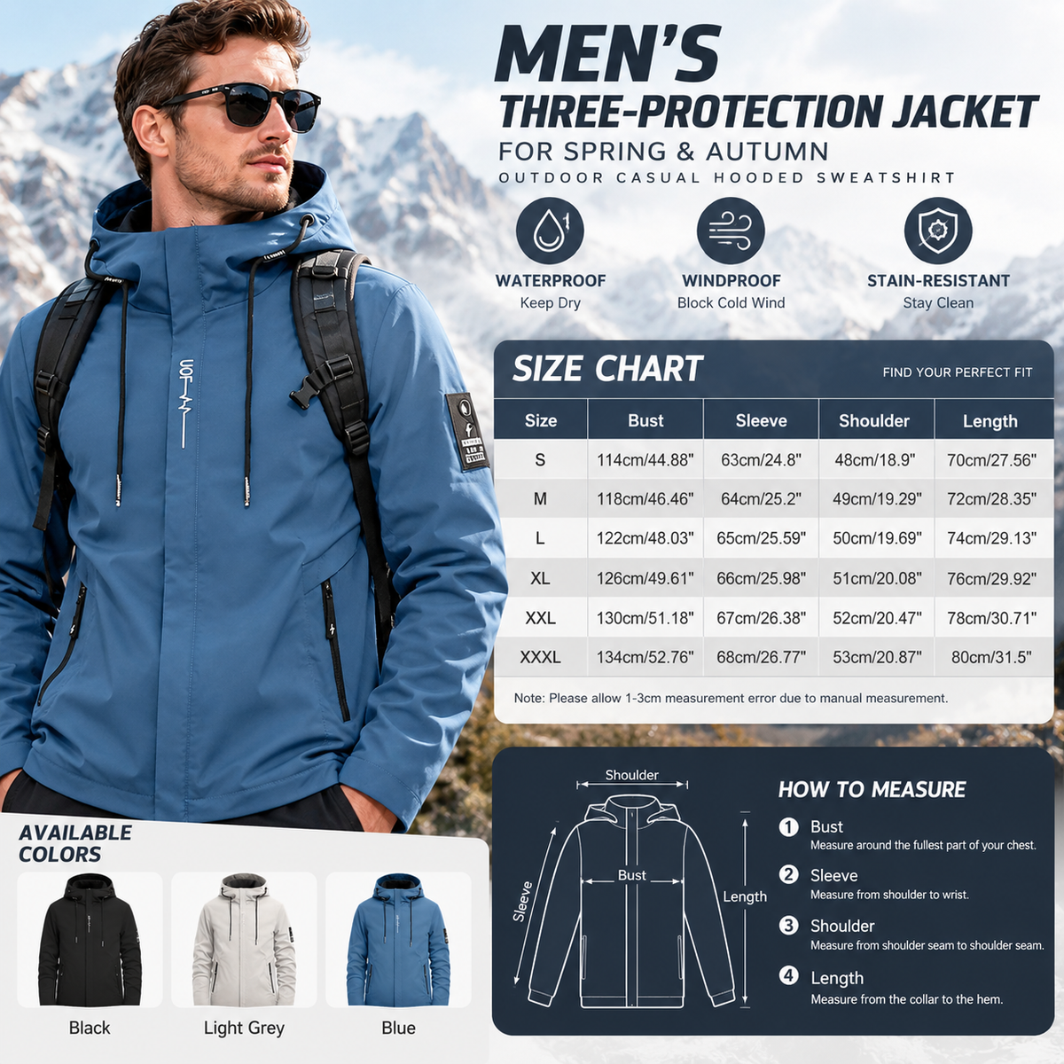 Men’s Hooded Three-Protection Jacket