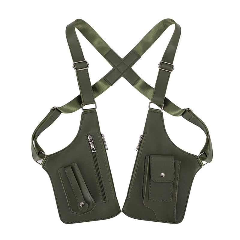 Army green double-shoulder bag