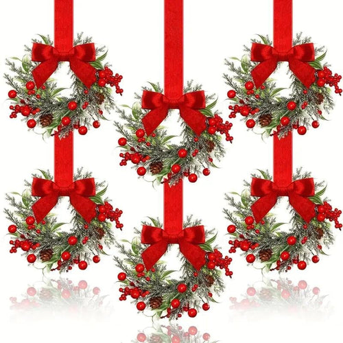 Christmas Mini Artificial Cabinet Wreaths — Maximum Holiday Magic