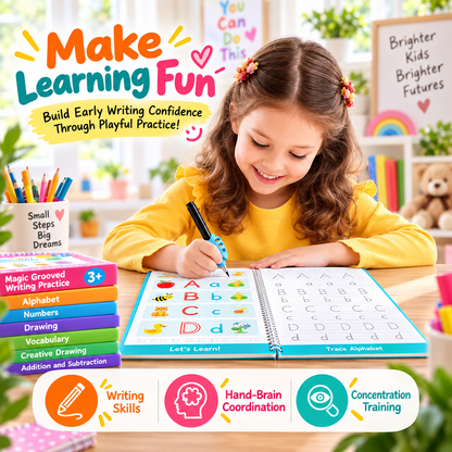 🔥Kids Reusable Groove Handwriting Practice Books 6 Pack