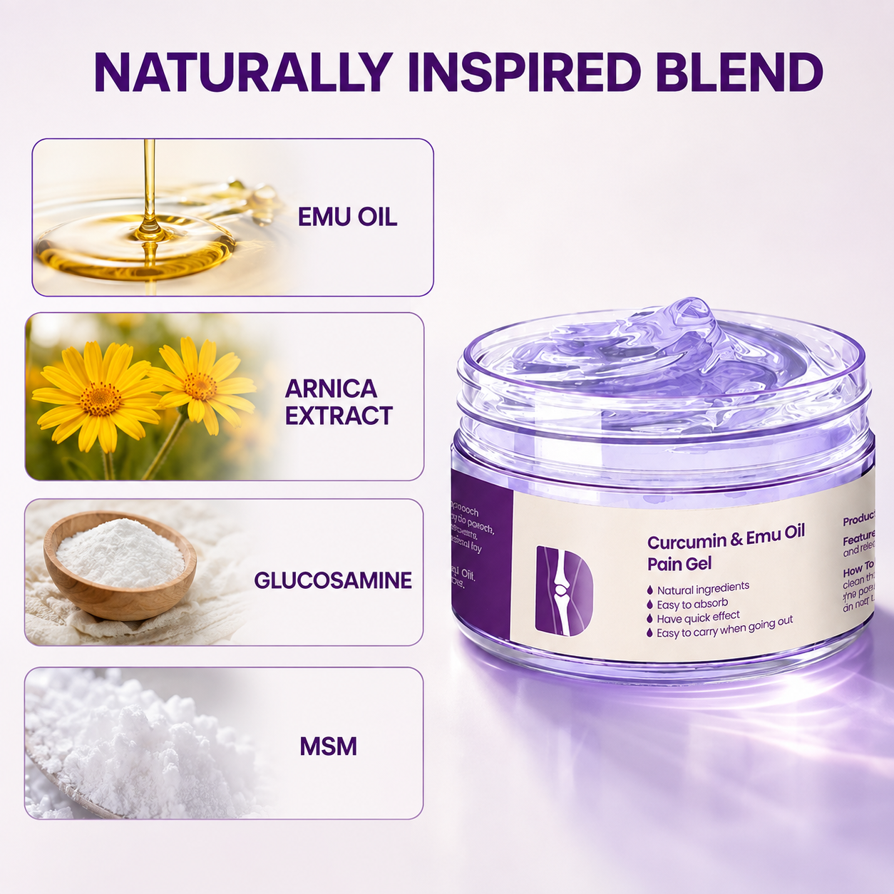 Curcumin & Emu Oil Pain Gel – 🏥Backed by US Osteopathic Experts