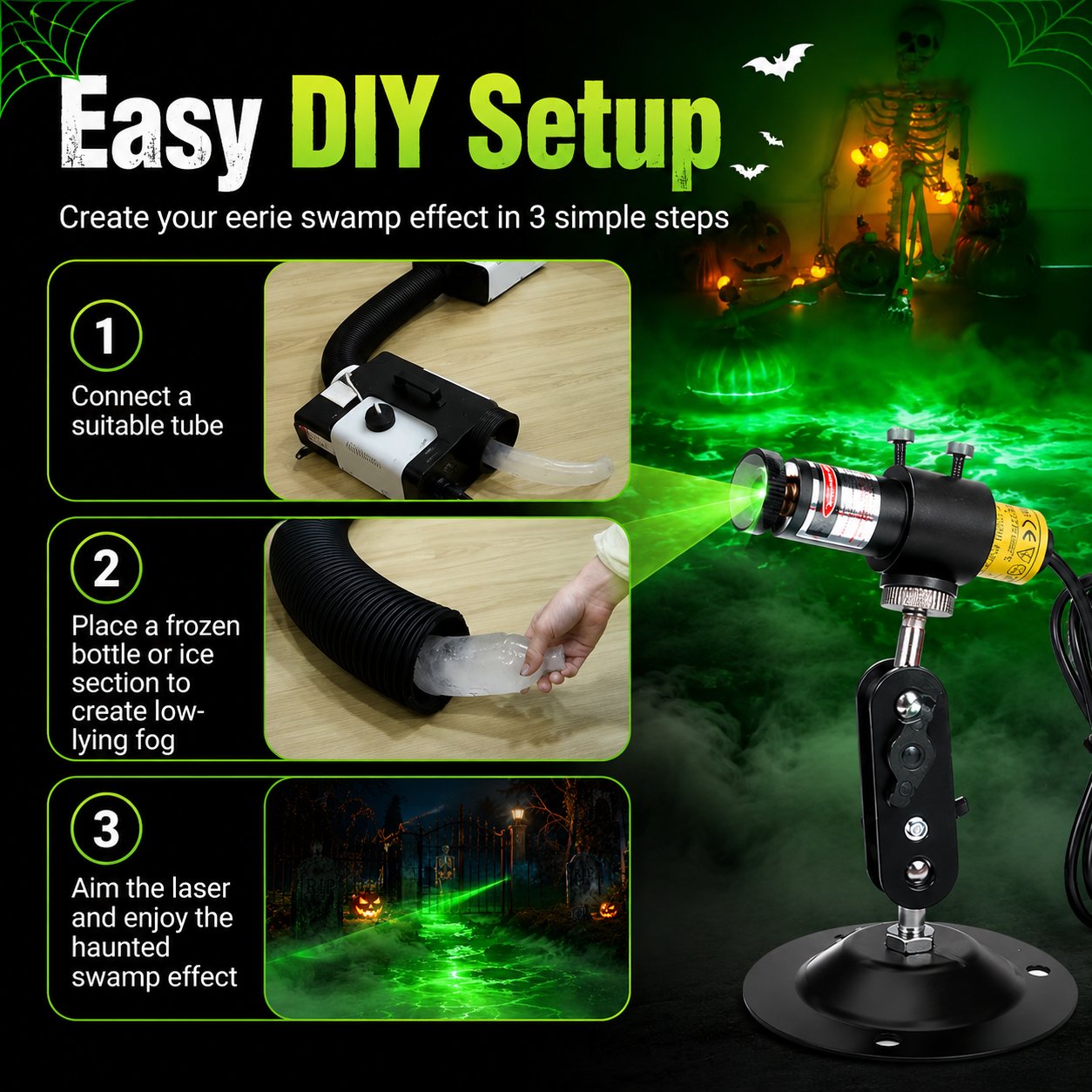 👻🌫️ Halloween Swamp Fog Laser Projector
