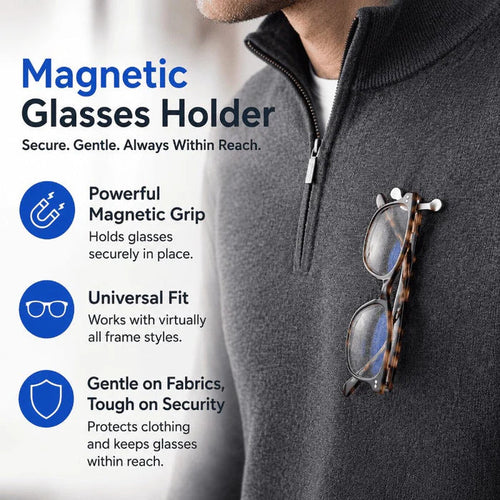 ✨ Powerful Magnetic Grip — Glasses Holder That Stays Securely in Place