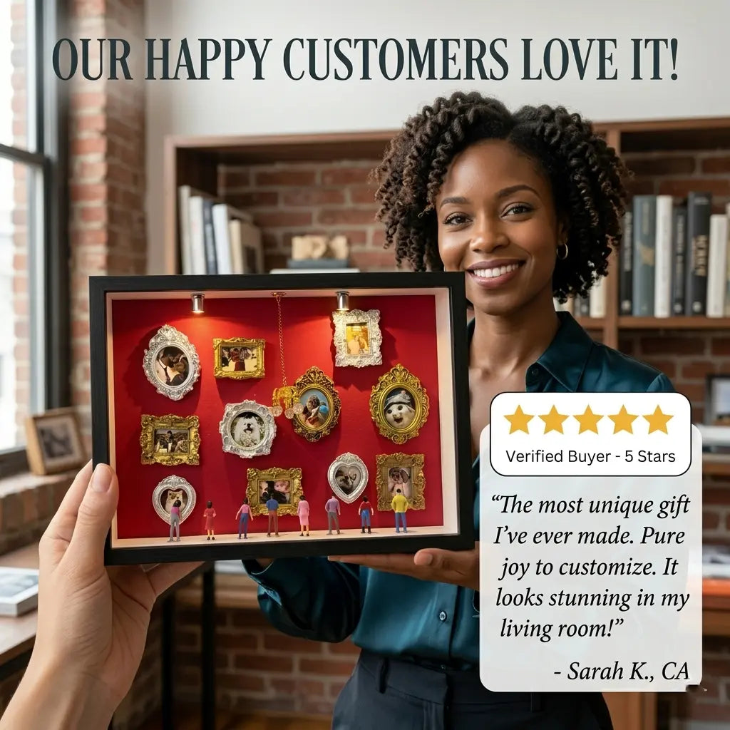🖼️ Personalized DIY Mini Museum Shadow Box | 3D Photo Display Frame |  💝 Heartfelt Gift for Family & Friends
