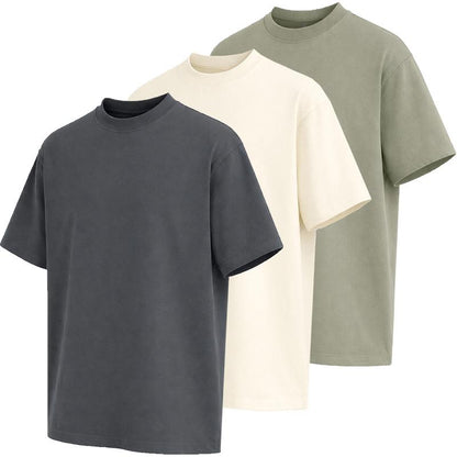 Men's Multi-Pack Heavyweight 100% Cotton Drop Shoulder Fashion Tees in Various Sizes and Colors