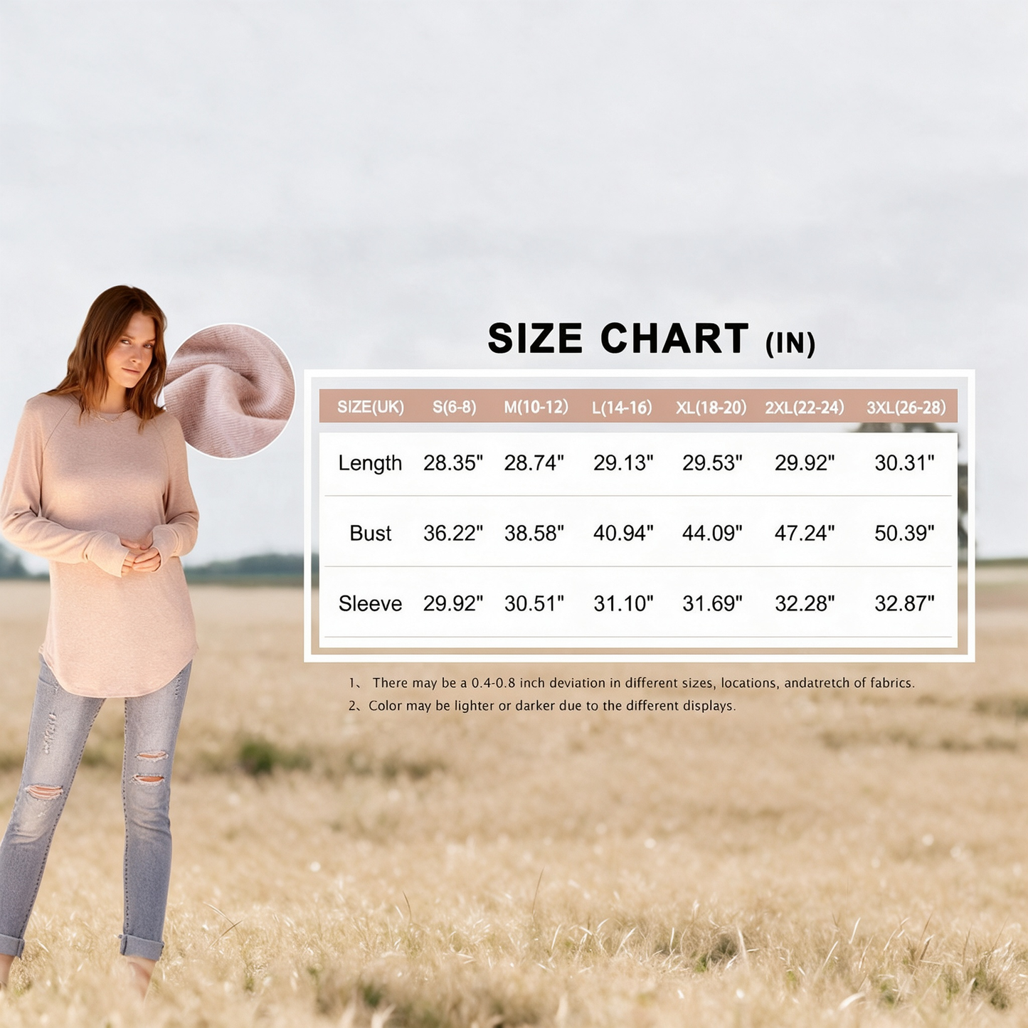 Women’s Casual Tunic Tops with Thumb Holes & Curved Hem
