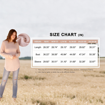 Women’s Casual Tunic Tops with Thumb Holes & Curved Hem