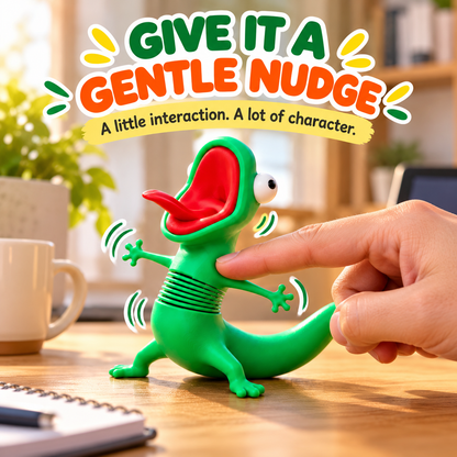 🦎Funny Shaking Lizard Fidget Toy, 3DPrinted Spring Wiggly Lizard
