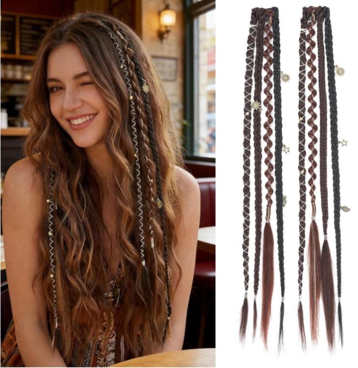 ✨ Boho Beaded Clip-In Braids – Effortless Festival & Everyday Hair Transformation