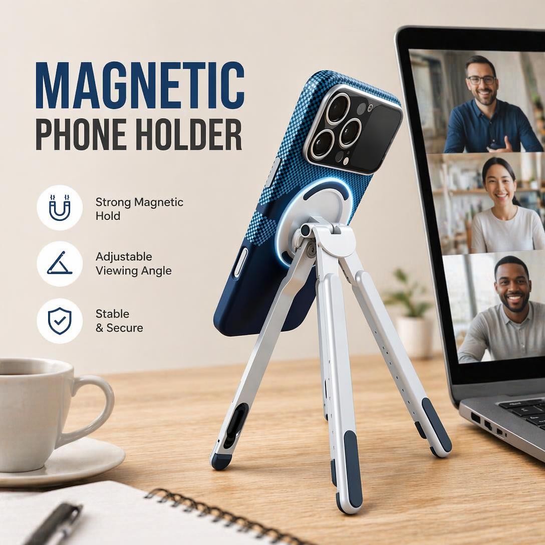 Portable Laptop Stand with Magnetic Phone Holder