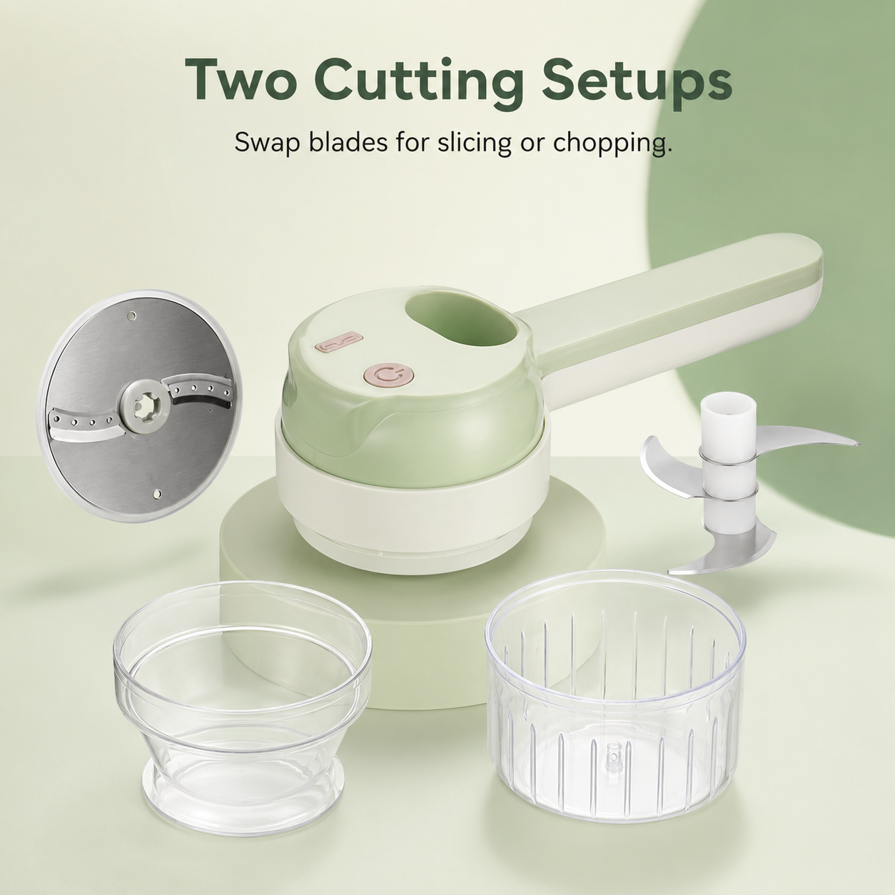 🧄 Handheld Electric Food Processor with Open Feed Chute & Dual Blades 🌶️