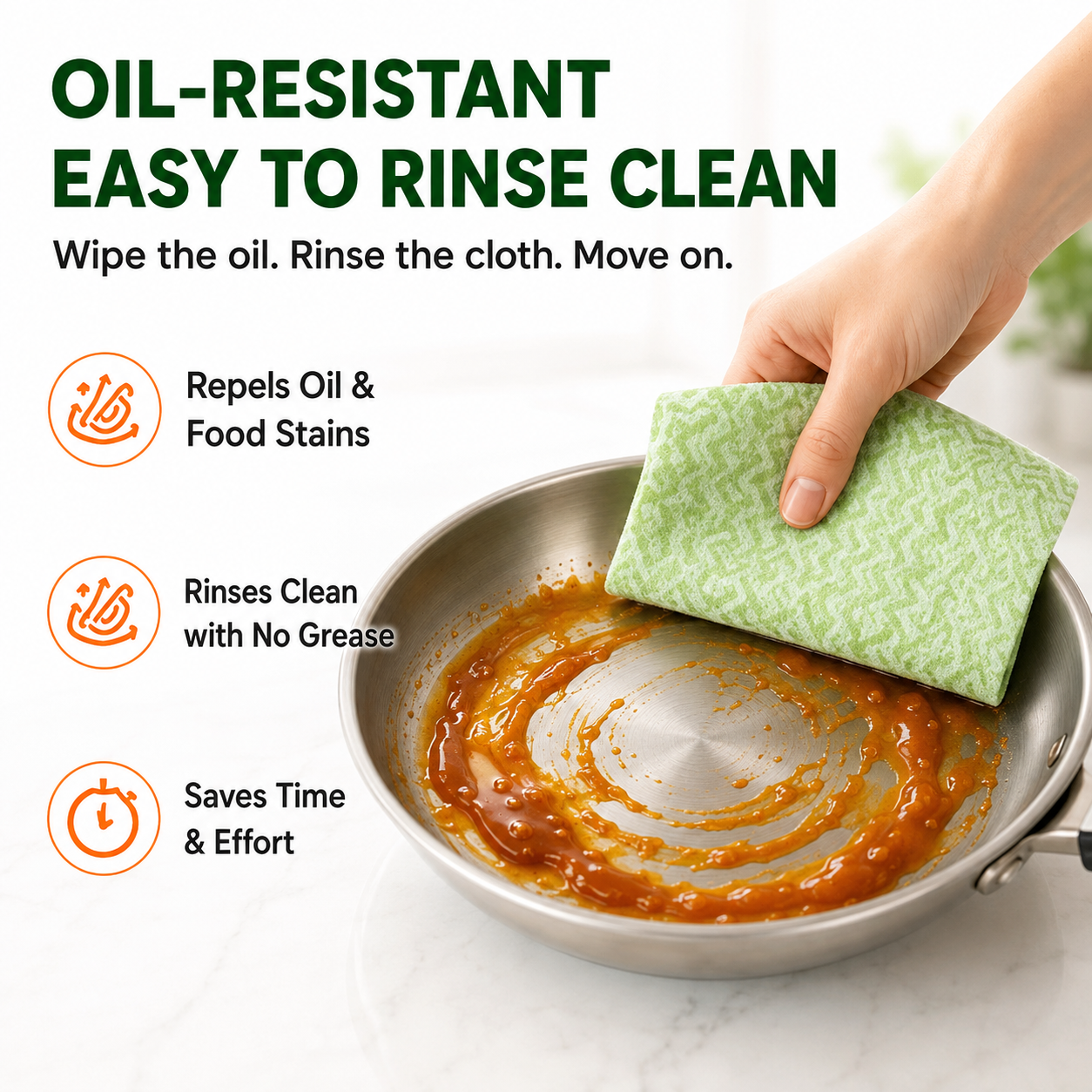 Reusable Kitchen Cleaning Cloths – 20-Piece Tear-Off Roll