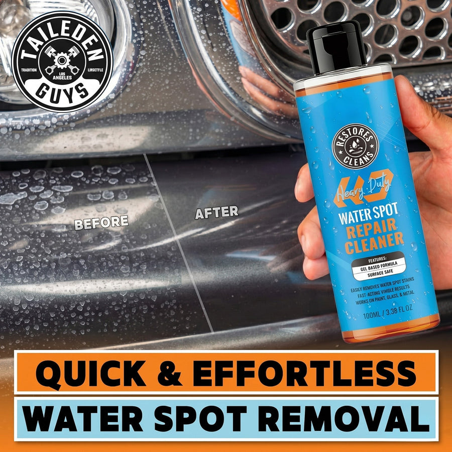 Quick and effortless water spot removal before and after