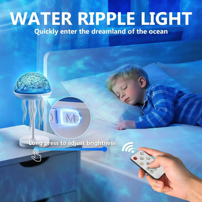 💡Jellyfish Lamps Projector RGB Night Lights - 7 Color Portable Bright Table Desk Lamp