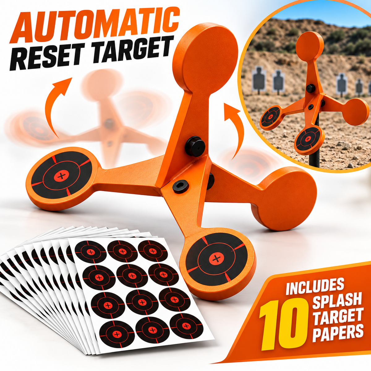 Spinning Shooting Target Thickened Flip Roller Thickened for Turns Automatically