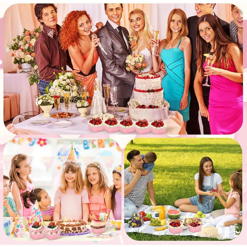 30-Pack Pink 5oz Mini Aluminum Cake Pans