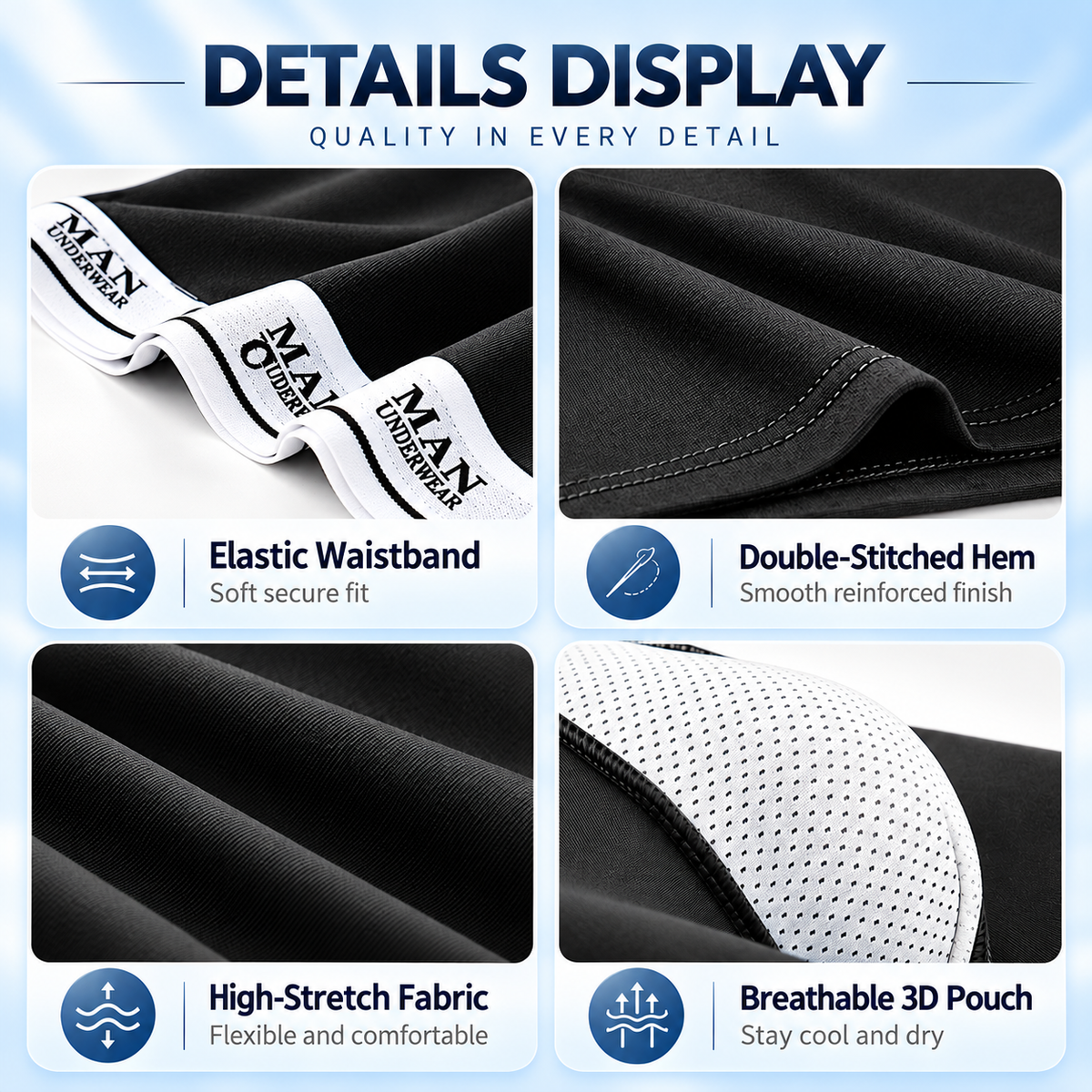Men's Boxer Briefs 10-Piece Value Pack Soft Breathable