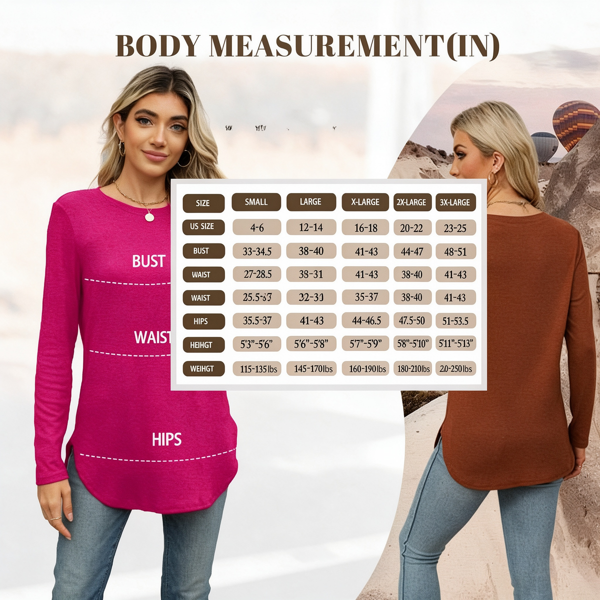 Women’s Casual Tunic Tops with Thumb Holes & Curved Hem