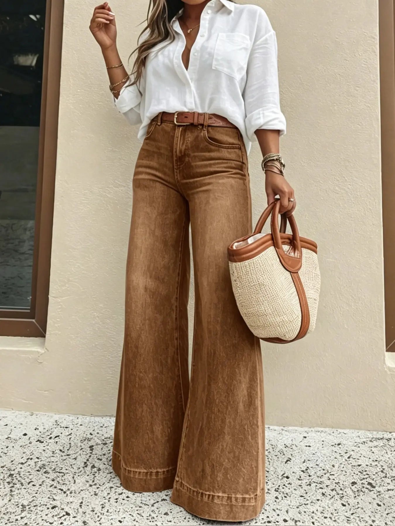 Women's High-Waist Relaxed Wide-Leg Jeans | Stretch Comfort Fit