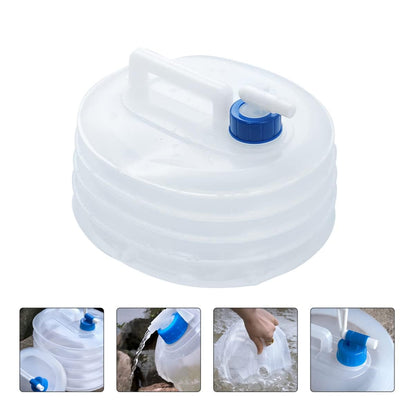 Water Bucket with Faucet Lightweight Foldable Water Bucket Reusable Camping Equipment for Outdoor, Trip